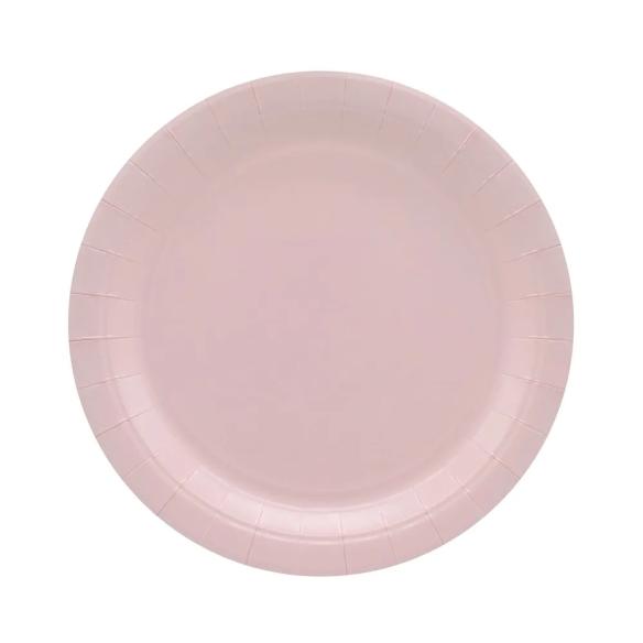 Piatti Carta Rosa Chiaro 24cm Qui Party - 15 pz | Feste