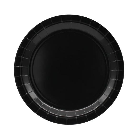 Piatti Carta Monouso Neri Qui Party Ø24cm - 15pz