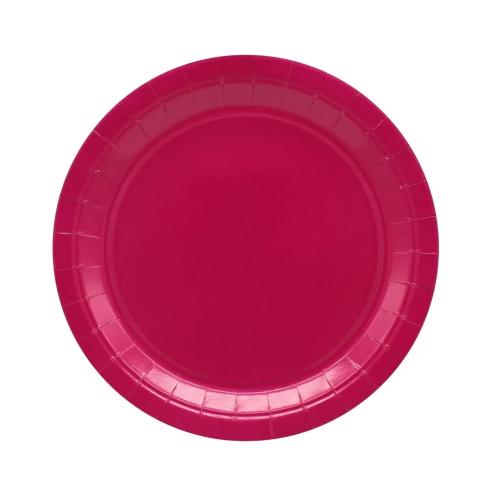 Qui Party Piatti Carta Monouso 24cm Magenta - 15 Pezzi
