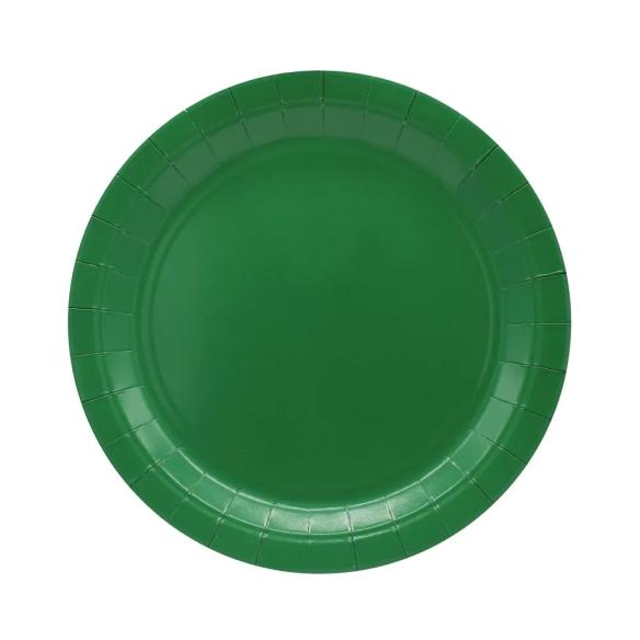 Piatti Carta Monouso Qui Party 24cm Verde Scuro 15pz