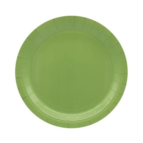 Piatti Carta Monouso Verde Salvia 24cm - Qui Party (15pz)