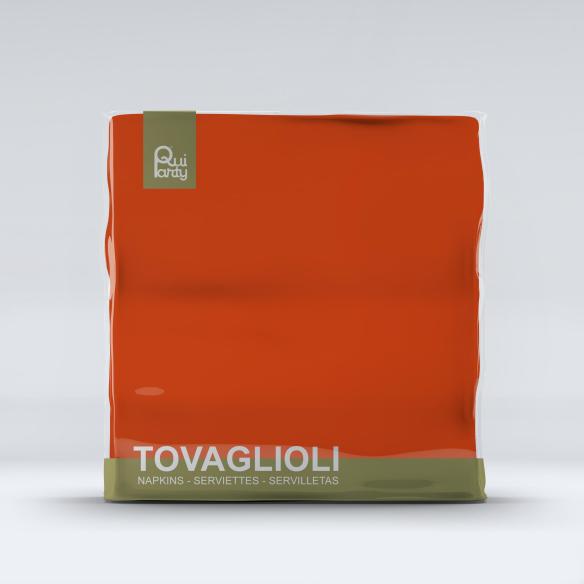 Tovaglioli di Carta Arancioni 33x33 cm 2 Veli Qui Party - 40 pz