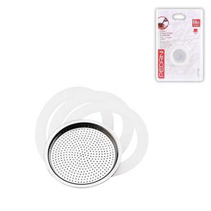 Pedrini Kit Ricambio Moka 1/2 Tazza: Guarnizioni Silicone + Piastrina