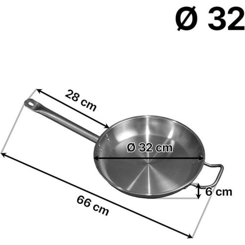 Padella Fuji Comas 32cm Alluminio Acciaio Inox | Cottura Professionale