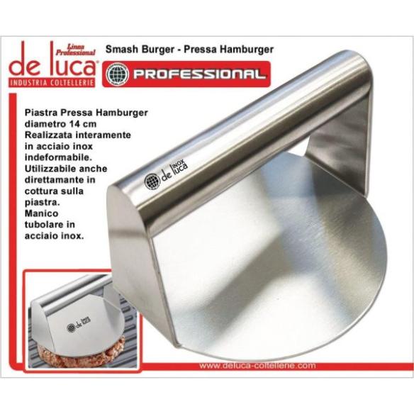 Pressa Hamburger De Luca Inox Ø 14 cm - Qualità Professionale
