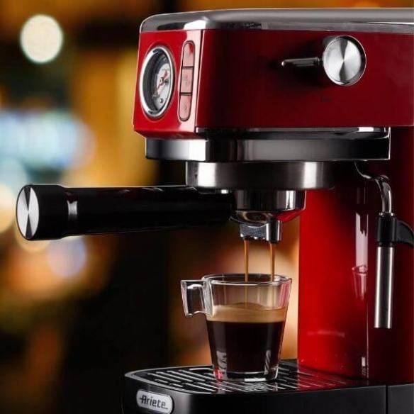 Ariete 1381 Espresso Slim Rosso - Macchina Caffè con Manometro