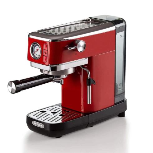 Ariete 1381 Espresso Slim Rosso - Macchina Caffè con Manometro