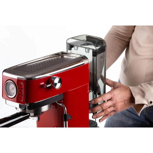 Ariete 1381 Espresso Slim Rosso - Macchina Caffè con Manometro