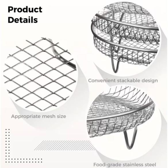 Griglia Cestello 20cm De Luca per Friggitrice ad Aria - Acciaio Inox
