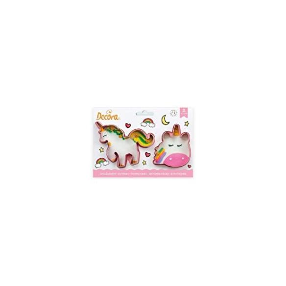 SET 2 TAGLIAPASTA MAGIC UNICORNO IN PLASTICA 8/11 X H 2,2 CM