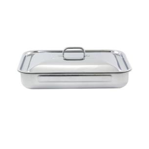Teglia Rettangolare in Acciaio con coperchio 30x40 cm