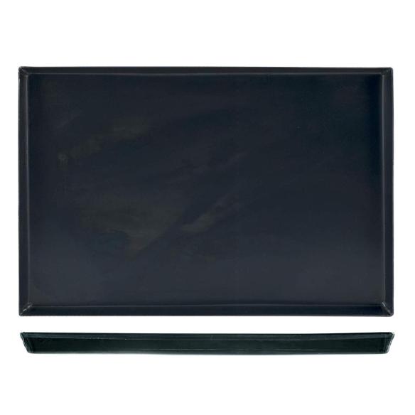 Pentole Agnelli - Teglia Rettangolare in Ferro Blu per Pizza e Focaccia 60 x 40 x 3 cm