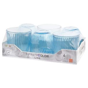 Bormioli - Bicchiere Vetro Acqua set 6 pz Infinity Color Blu 2