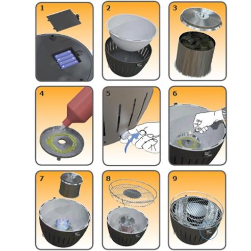 Lotusgrill - Barbecue a Carbone senza Fumo XL New Blu