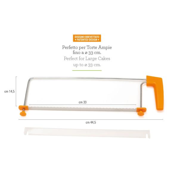 Affettatorte Decora - Affetta Dividi Pan di Spagnamin Acciaio 33 cm