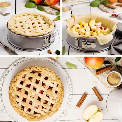 Tortiera Decora - Stampo a Cerniera Tonda in Alluminio Anodizzato