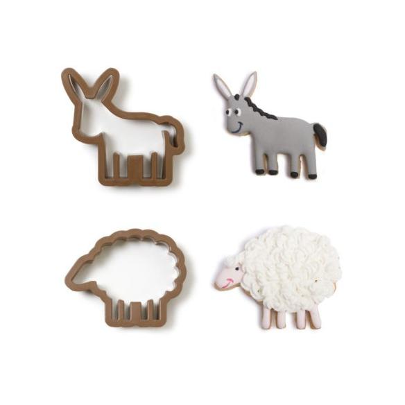 Tagliabiscotti Decora - Set 2 Tagliapasta Asino e Pecorella In plastica
