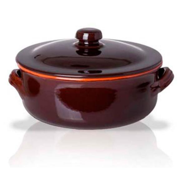 Benegiamo - Casseruola in terracotta con coperchio 2 manici 16cm