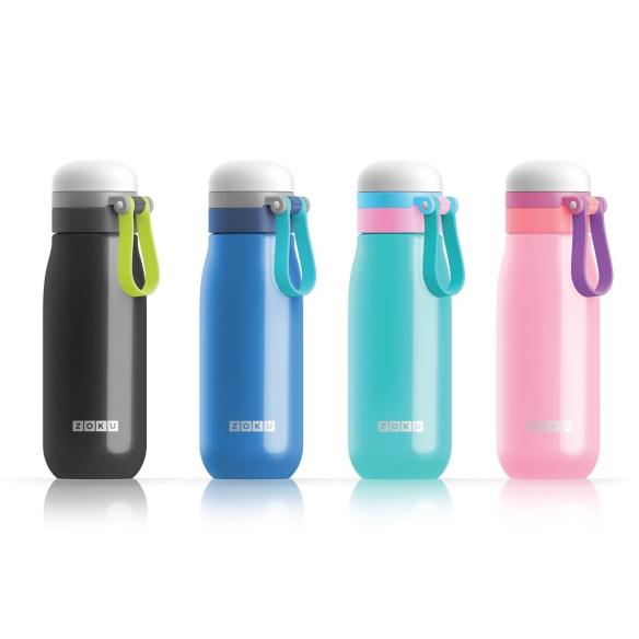 Zoku - Bottiglia Bimbo Ultraleggera in Acciaio Inox 500 ml Rosa