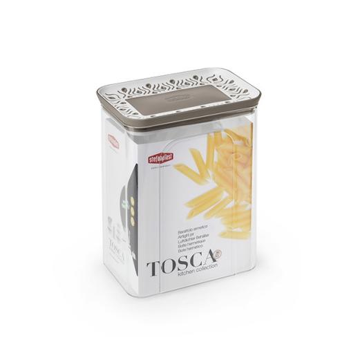 Stefanplast - Barattolo Rettangolare Tortora 2,2lt Tosca