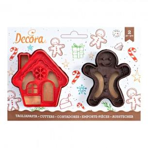 Decora - Set 2 Tagliapasta Gingerbread Man & House