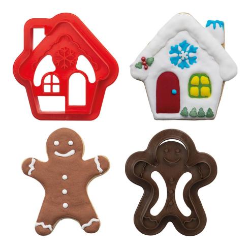 Decora - Set 2 Tagliapasta Gingerbread Man & House