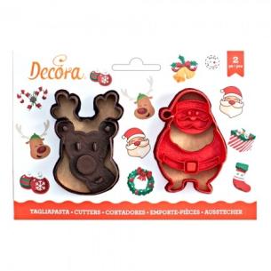 Decora - Set 2 Tagliapasta Babbo Natale e Renna