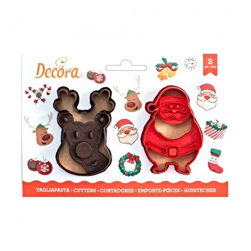 Decora - Set 2 Tagliapasta Babbo Natale e Renna