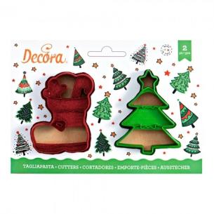 Decora - Set 2 Tagliapasta Albero di Natale e Scarpone