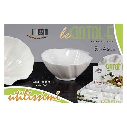 Ciotolina Ceramica Bianca Conchiglia 9,5x4,5 cm