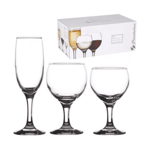 Pasabahce - Servizio 18 Bicchiere Calice Vetro Paris in vetro