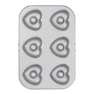 Decora - Stampo Antiaderente 6 Ciambelle Cuore 7,5 cm 2