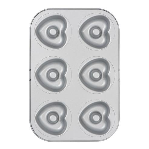 Decora - Stampo Antiaderente 6 Ciambelle Cuore 7,5 cm