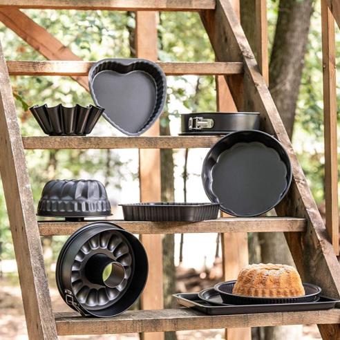 Ballarini - Patisserie Tortiera a Cerniera in Acciaio Antiaderente 1 fondo cm. 28