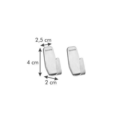 Tescoma - Set 2 Ganci Adesivi per Cucina in Acciaio Inox Presto bagno