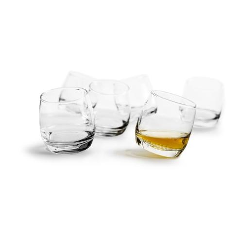 Sagaform - Bicchiere Basculanti Ondulanti Oscillanti in Vetro per Whisky Set 6 pezzi