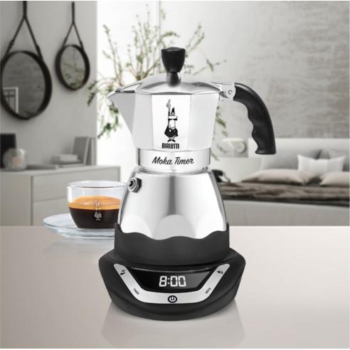 Bialetti - Caffettiera elettrica moka timer 3 tazze