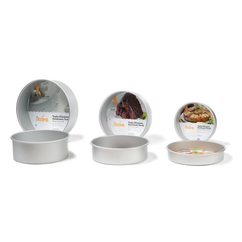 Decora - Teglia Tonda Professionale in Alluminio Anodizzato diametro 20xh10cm