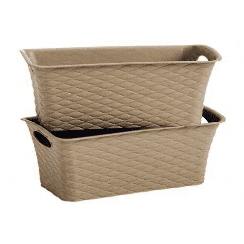 Lega - Cestino in Plastica finto Rattan 26 cm