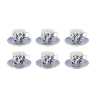 Tazze da caffè - Set 6 Tazzine da Caffè con Piattino Linea Ravello Blu