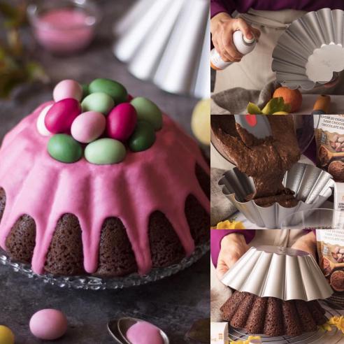 Teglia Budino Decora - Stampo Baba in Alluminio Anodizzato 24 cm