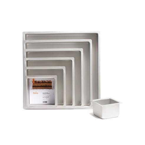 Decora - Teglia Quadrata Professionale in Alluminio Anodizzato 20x20x10h cm