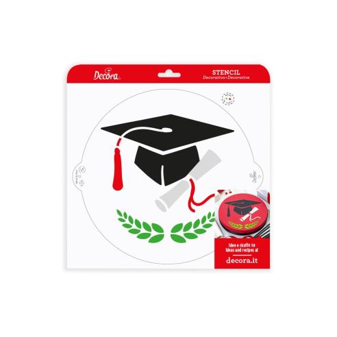 Dischi Decorativi Decora - Stencil per Torte Cappello Laurea 25 Cm