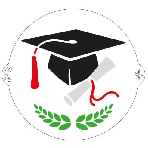 Dischi Decorativi Decora - Stencil per Torte Cappello Laurea 25 Cm