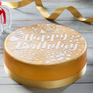 Disco decorativo Decora - Stencil per Torte Happy Birthday 25 Cm 2
