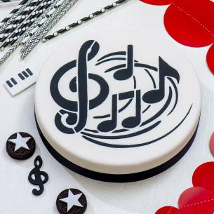Disco Decorativo Decora - Stencil per Torte Note Musicali 25 Cm 2