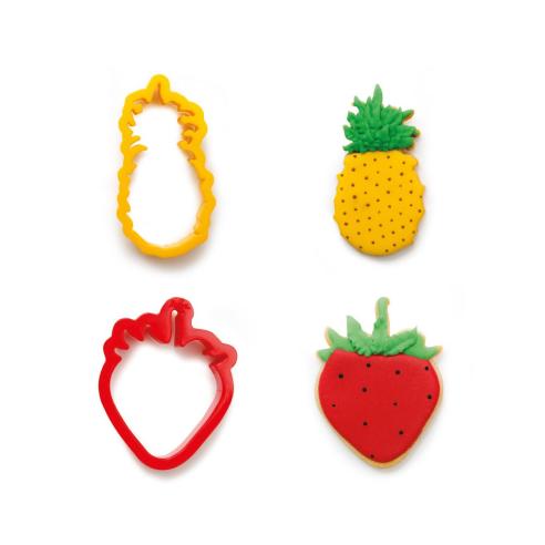 Tagliabiscotti Decora - Set 2 Tagliapasta Ananas e Fragola