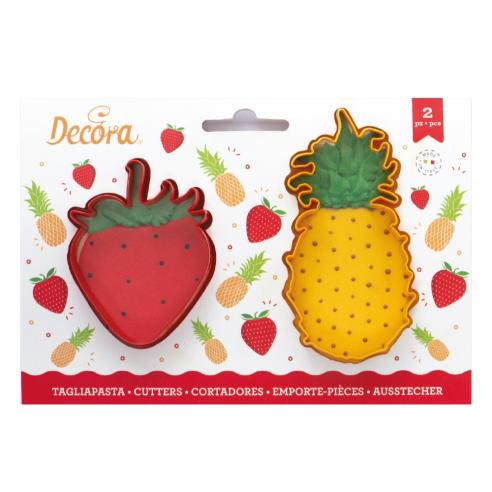 Tagliabiscotti Decora - Set 2 Tagliapasta Ananas e Fragola