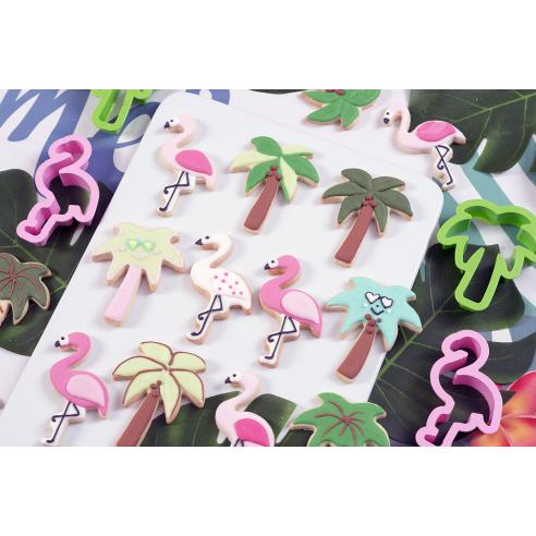 Tagliabiscotti Decora - Set 2 Tagliapasta Fenicottero e Palma