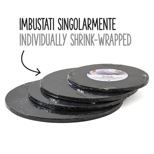 Decora - Sottotorta Rigido Tondo Nero 40 cm
